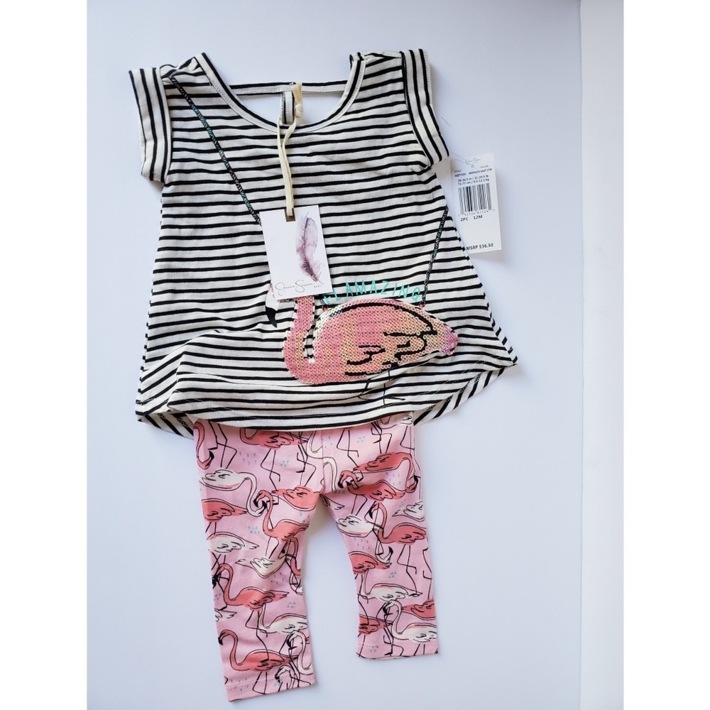 NWT | Jessica Simpson | Flamingo 2 Piece Set | 12M